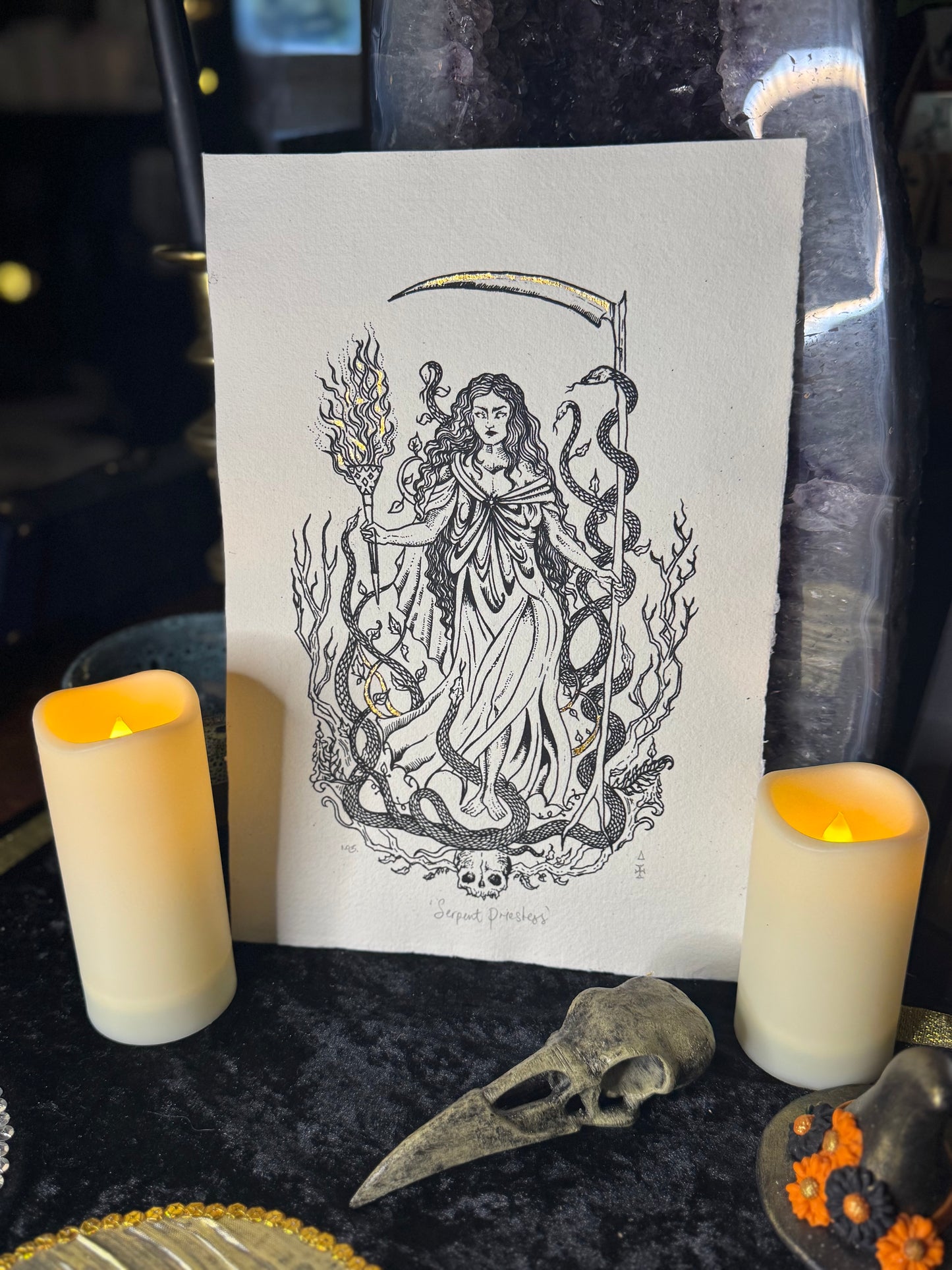 Serpent Priestess Black and Bone