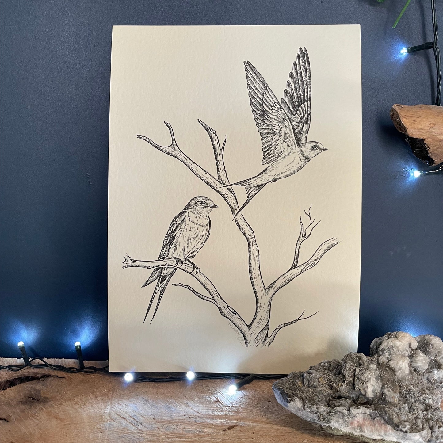 Magical Birds A4 Art Print | Swallows