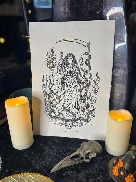 Serpent Priestess Black and Bone