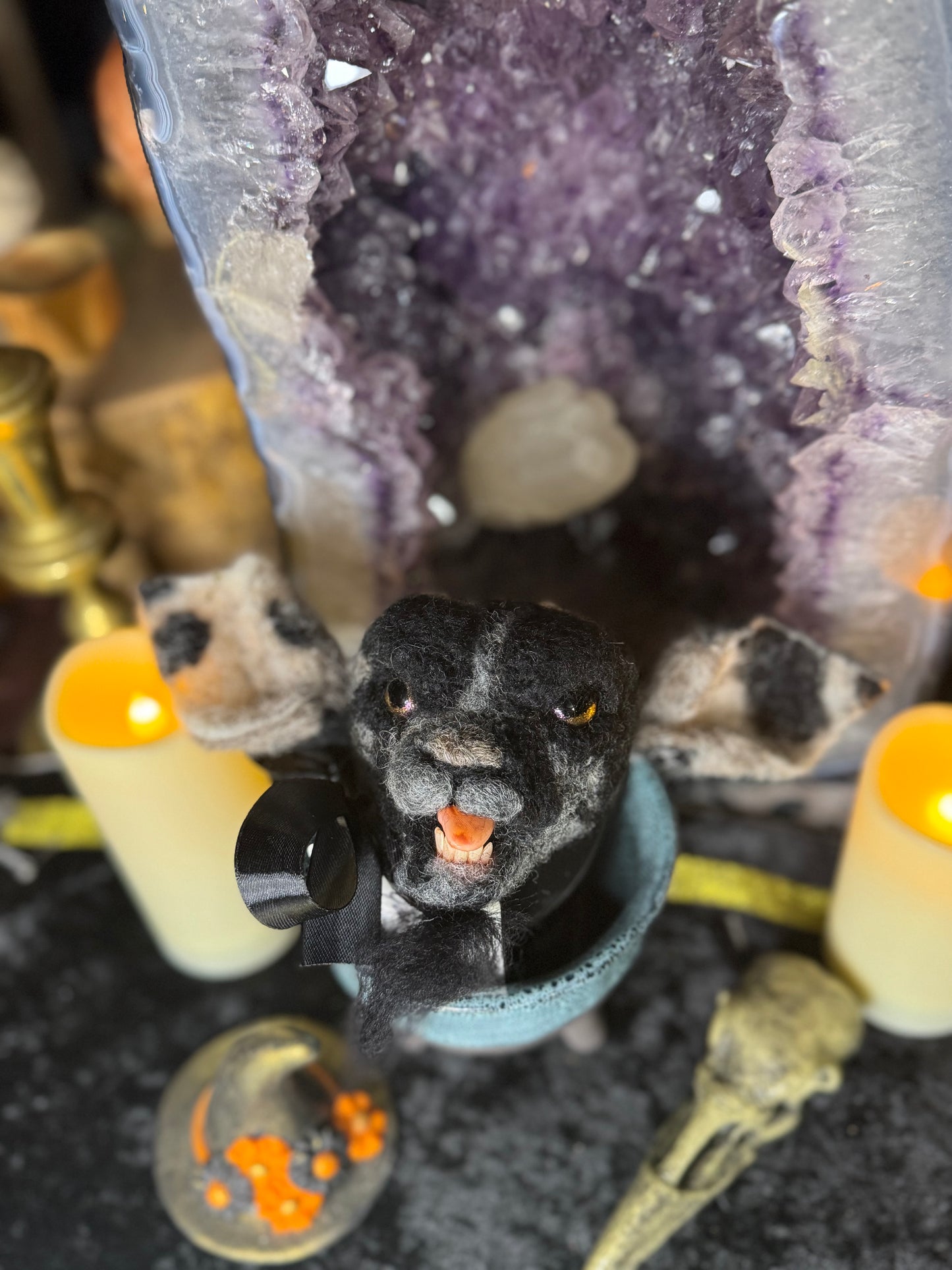 Bug needle felted goat head by Moth & Moon